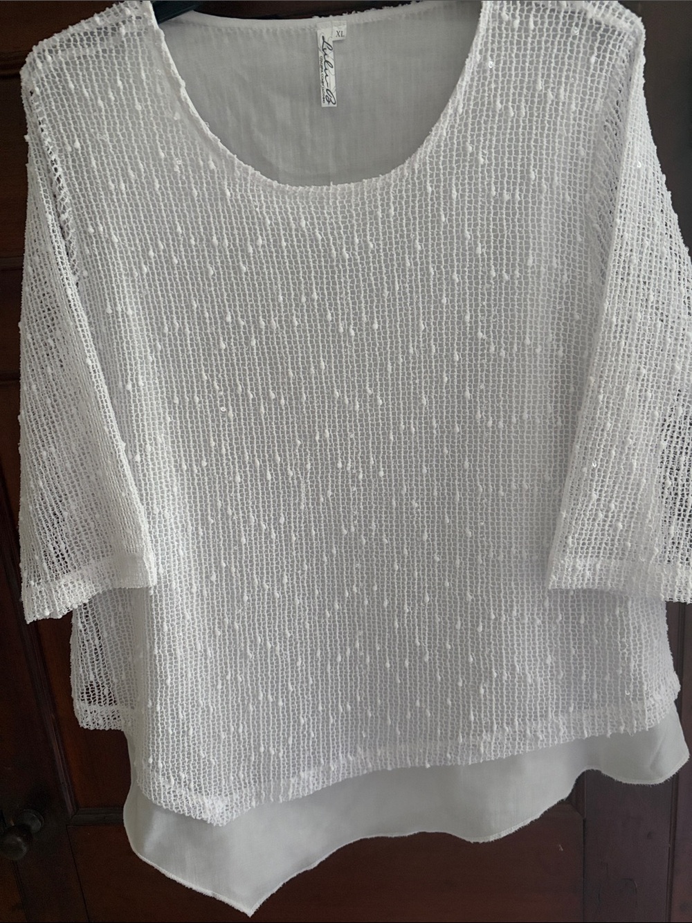Lulu-B White Layered Knit & Chiffon Tunic